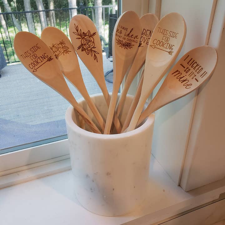 Little North Boutique - Vente Cuillère de cuisine - Cuillère en bois, cuillère à fessée et cuillère de cuisine, cuillère en bois, 2 faces, cadeau, design en bois5