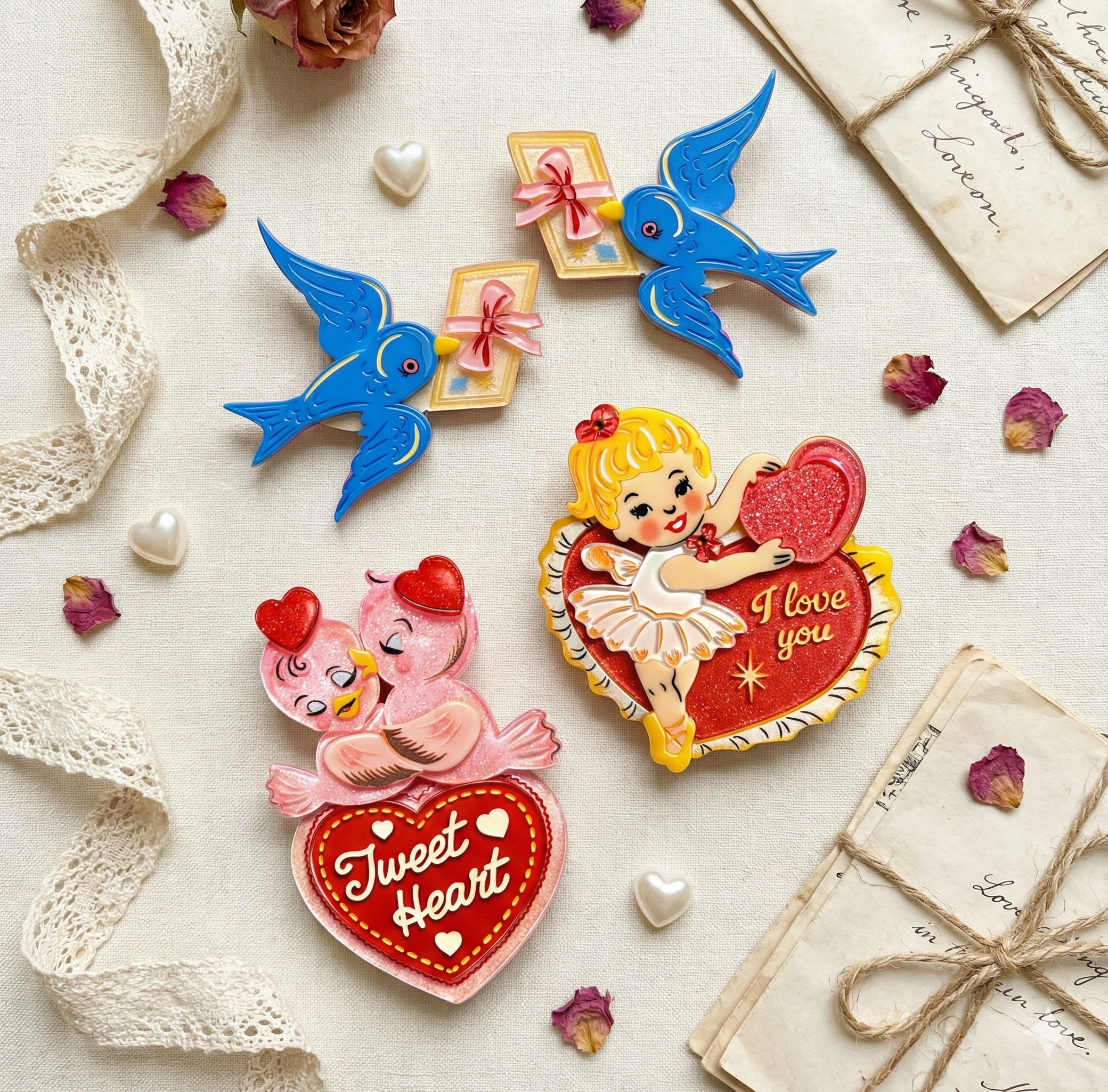 Lipstick & Chrome - Wholesale Brooch - Tweet Heart Brooch by 50's Vintage Dame x Lipstick & Chrome3