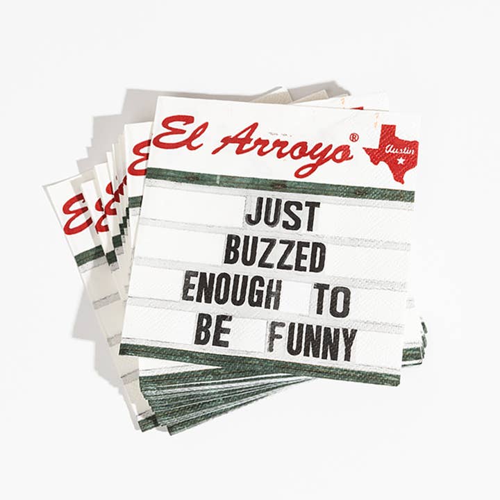 El Arroyo - Wholesale Disposable Napkin - Cocktail Napkins (Pack of 20) - Buzzed Enough