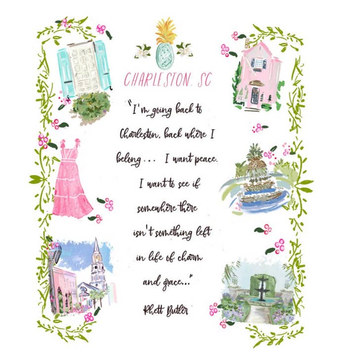 TERUGGAAN NAAR CHARLESTON - Art Print voor wholesale door Rebecca Illustrated