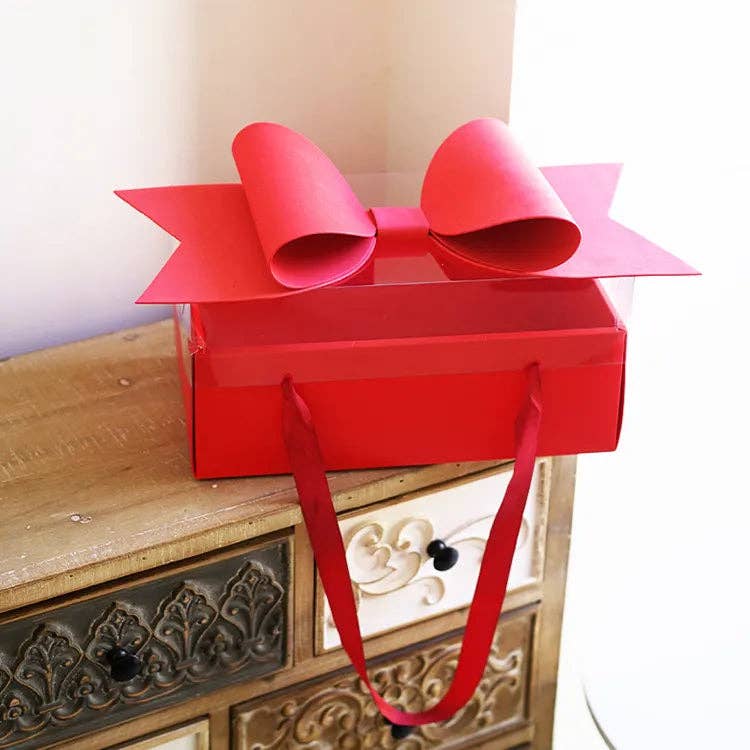 Elegant Design Supply - Wholesale Gift Box - Big Bow Rectangle Flower Box with Clear Lid4