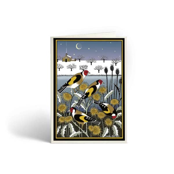 Goldfinch Garden Christmas Card Pack for wholesale by Cressida Bell