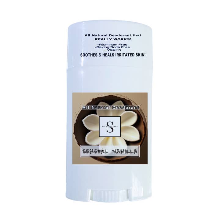 Sensual Vanilla Natural Deodorant, Aluminum Free, Vegan for wholesale by SĀF Body Care