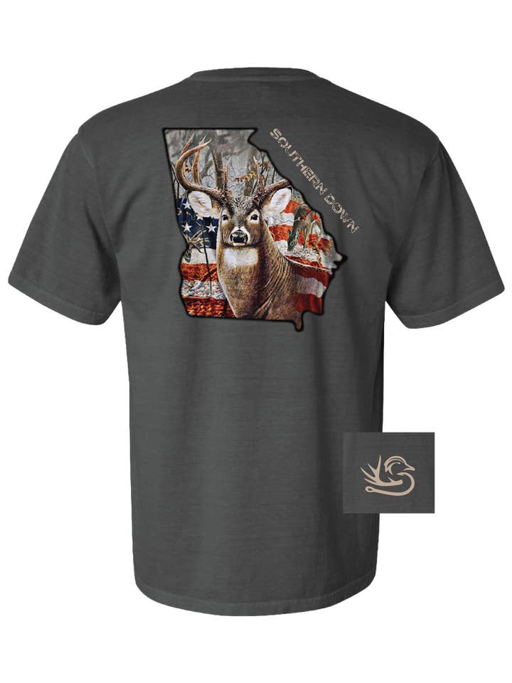 T-shirt Georgia Deer per la vendita all'ingrosso da parte di Southern Down Outfitters