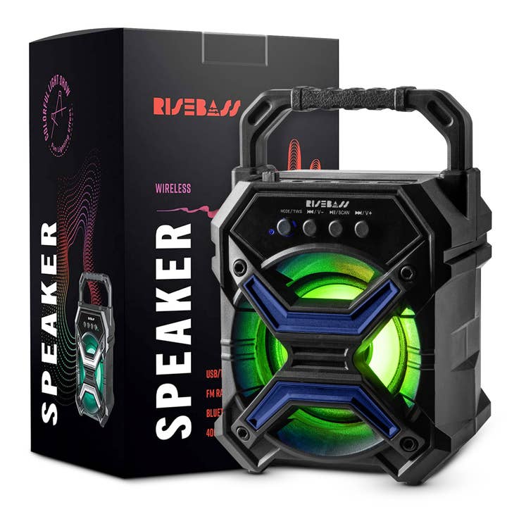RISEBASS - Wholesale Speakers - RISEBASS Portable Speaker with Party Lights