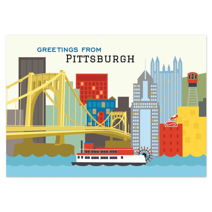 THE FOUND - Vendita all'ingrosso Cartoline - Saluti da Cartoline Skyline di Pittsburgh