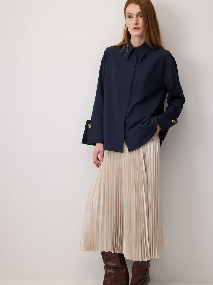 VID MANCHETT BESKUREN POPLINSKJORTA för wholesale av Touché Privé EU