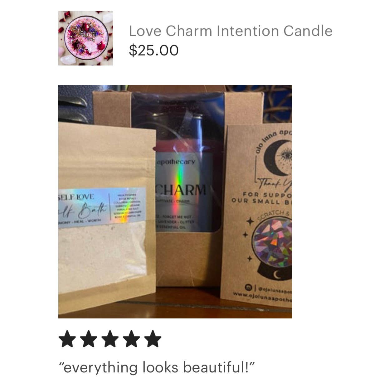Ojo Luna Apothecary - Wholesale Jar/Filled Candle - Love Charm Intention Candle5