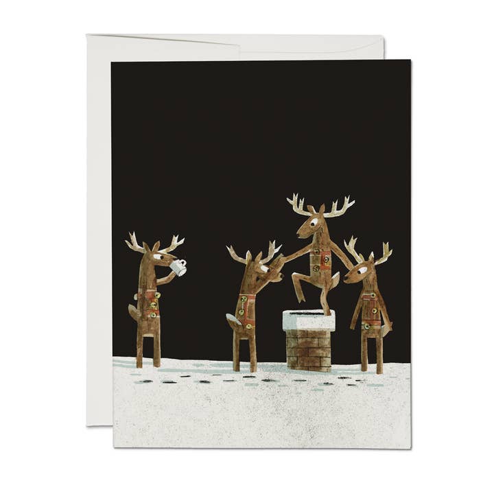 Red Cap Cards - Wholesale Christmas Card - Down the Chimney holiday greeting card