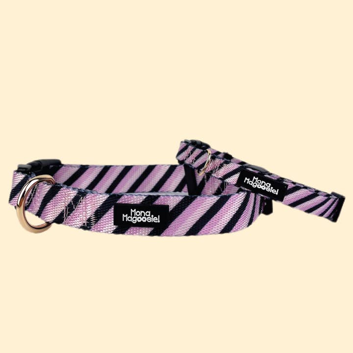 Purple Striped Pet Collar for wholesale by Mona Magoosie