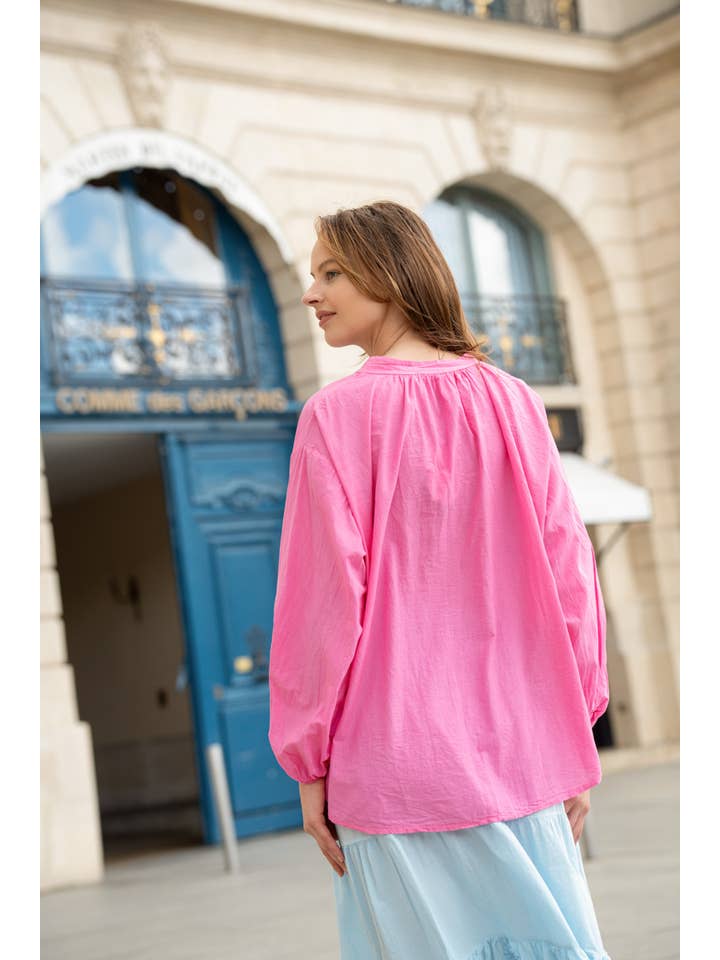 Happy look - Wholesale Buttoned-down shirt – Women's - Cotton blouse with heart detail 13