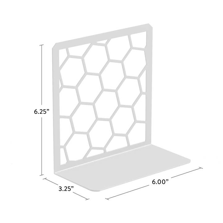 Geomod LLC - Wholesale Boekensteun - Honingraatboekuiteinden (1 paar) Unieke metalen boekensteunen4