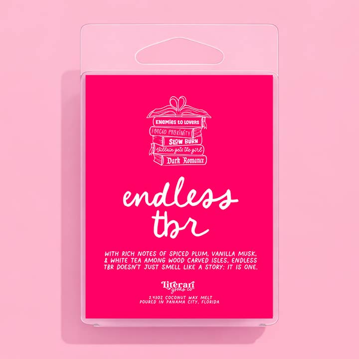 Endless tbr Wax Melts – Bookish Romance Gift for Easter for wholesale by Literari Goods, Co | Book Themed Candles + Gifts