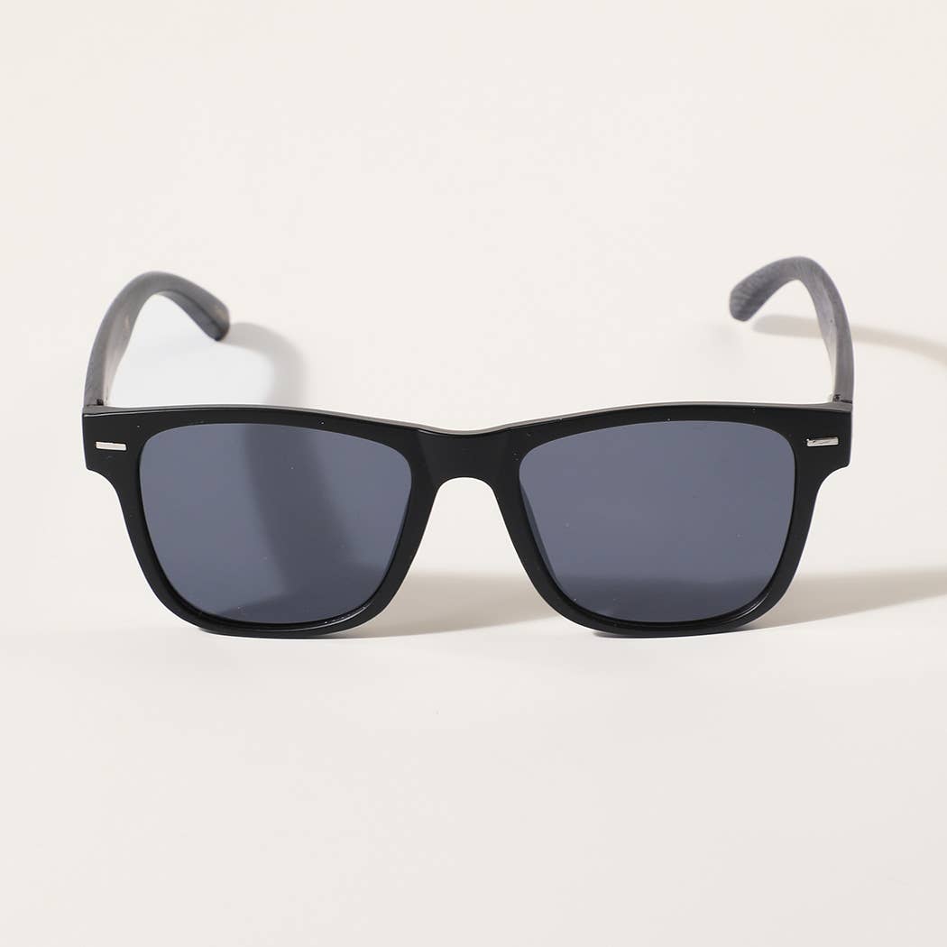  ASSORTED COLOR Square Shape Frame Wood Legs Fashion Sunglasses for wholesale on Faire5