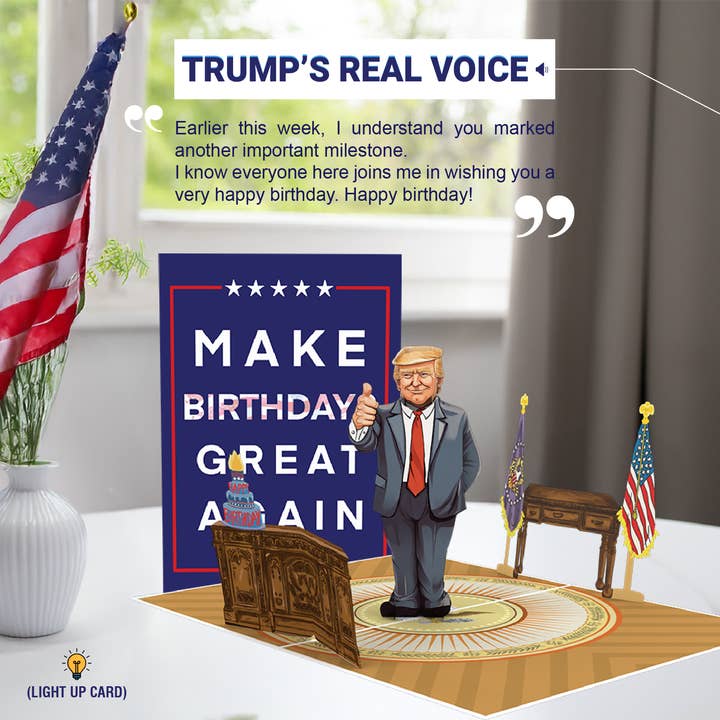 Dirty Pop Cards - Wholesale Birthday Card - MAGA Talking Birthday Funny 3D Pop-Up Political Card