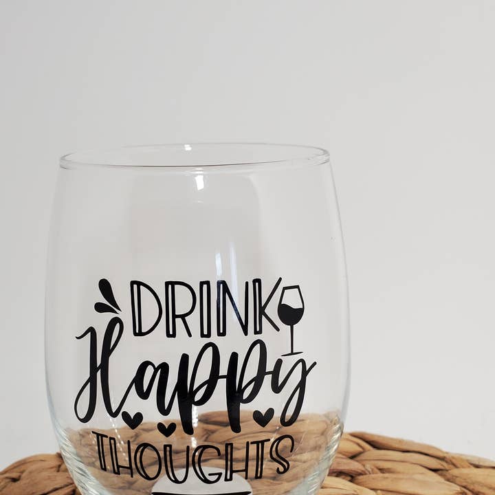 Copo de vinho Beber pensamentos felizes por atacado de Homemade by Hunt