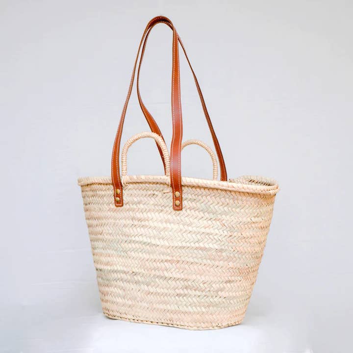 STRAW BAG Handmade with leather - French market bag for wholesale by HandmadeBestSeller
