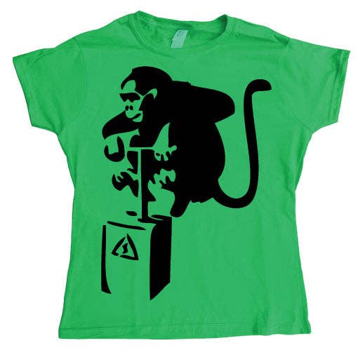 Hybris Production AB - Wholesale Screen Printed T-Shirt - Women's - Detonator Monkey Girly T-Shirt4