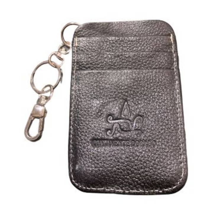 Continente Dorado Porta-Cartões em Pele Genuína Preto por atacado de Alejandra Collective