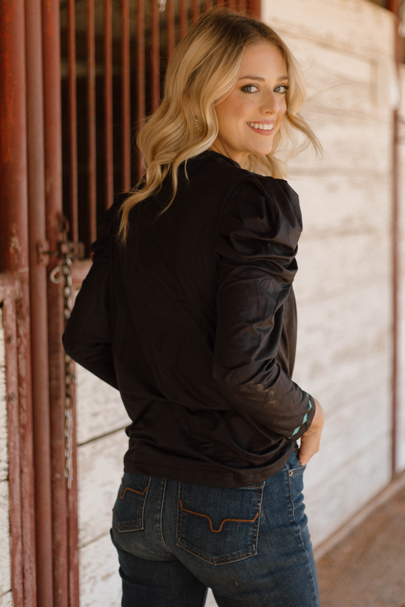 Sterling Kreek - Wholesale Blouse - Women's - Midnight Buckstitch Top2