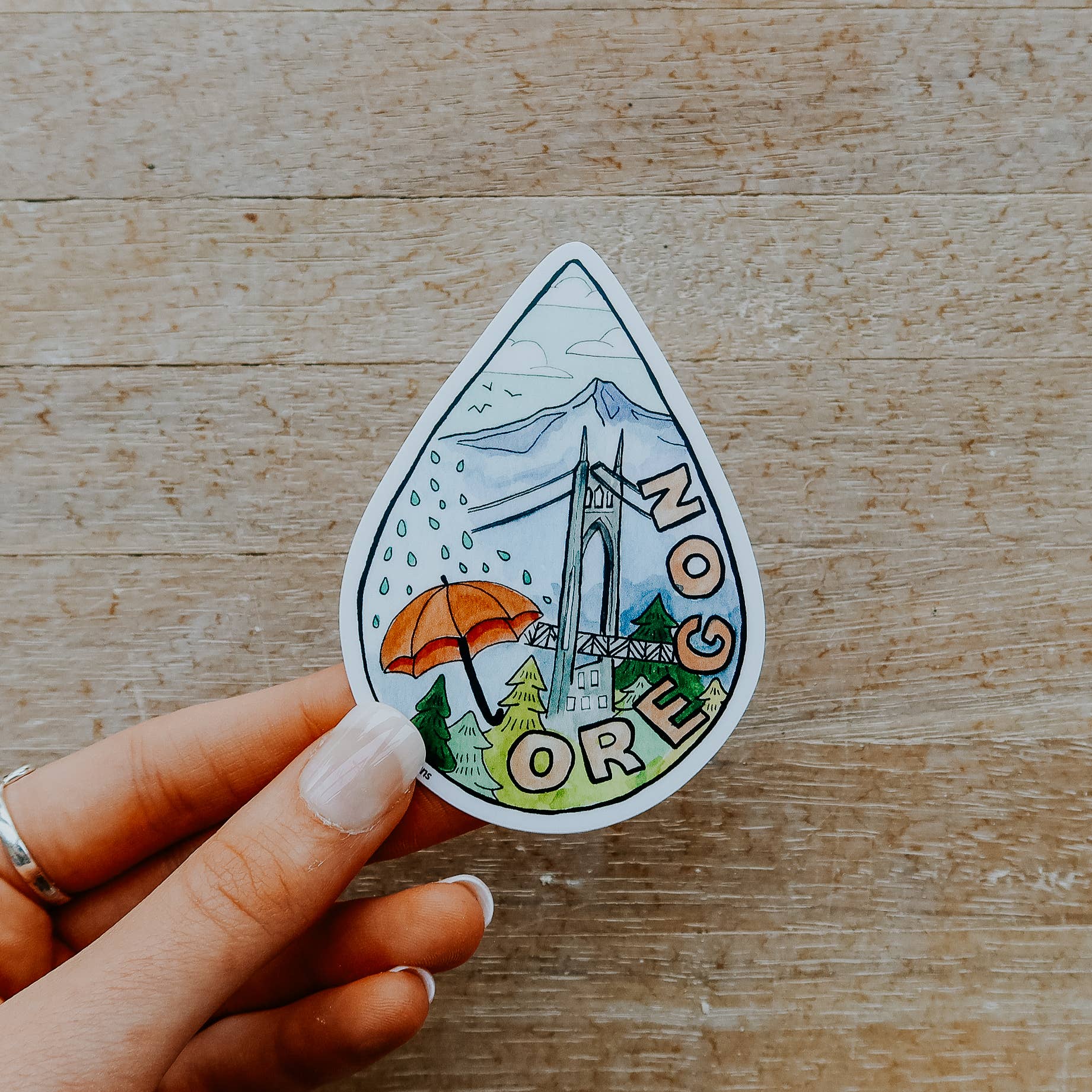 Sticker Girl - Wholesale Sticker - Oregon Raindrop Vinyl Sticker1
