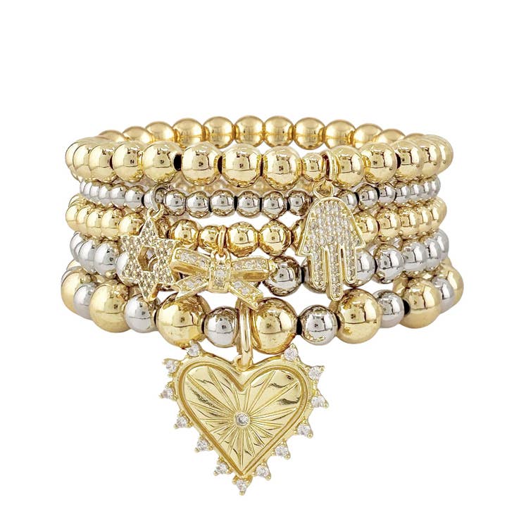 Love, Lisa - Wholesale Charm/Dangle Bracelet - Sarah Jewish Star of David Stack of Bracelets