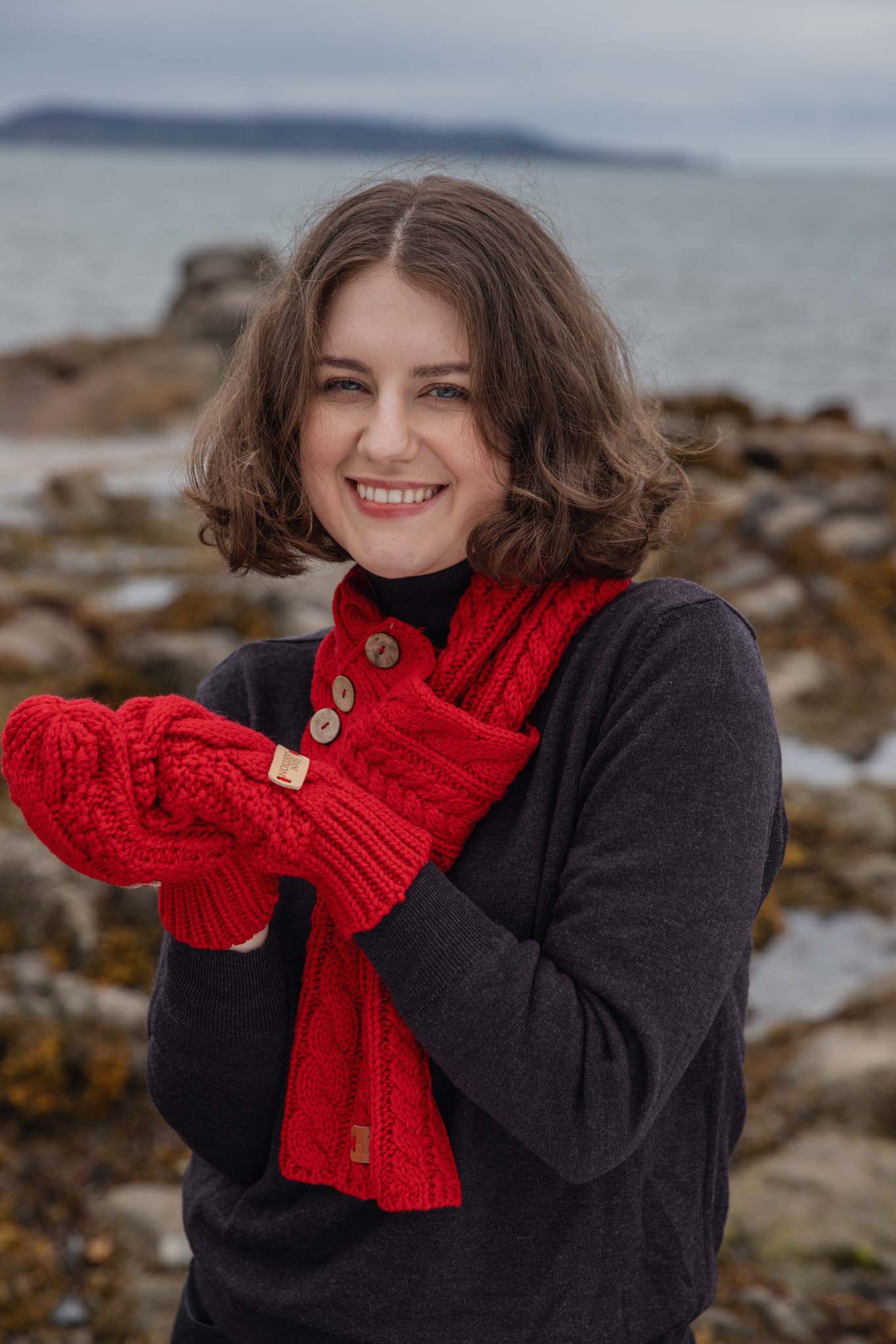 Eurostick - Wholesale Scarf - Women's - Aran Cable Button Wrap Scarf33