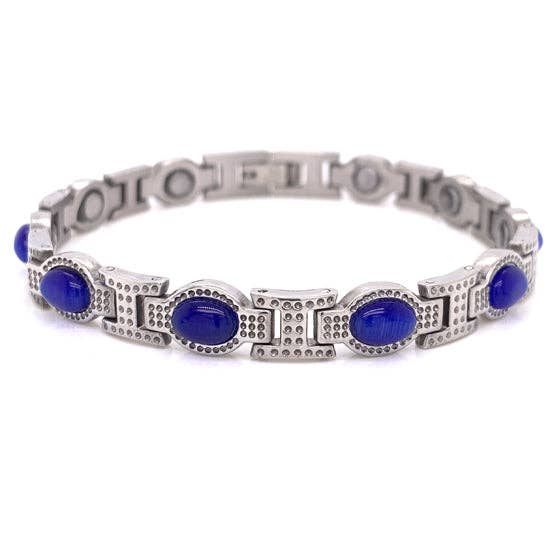 Stainless Steel Blue Stone Magnetic Bracelet for wholesale by WJW