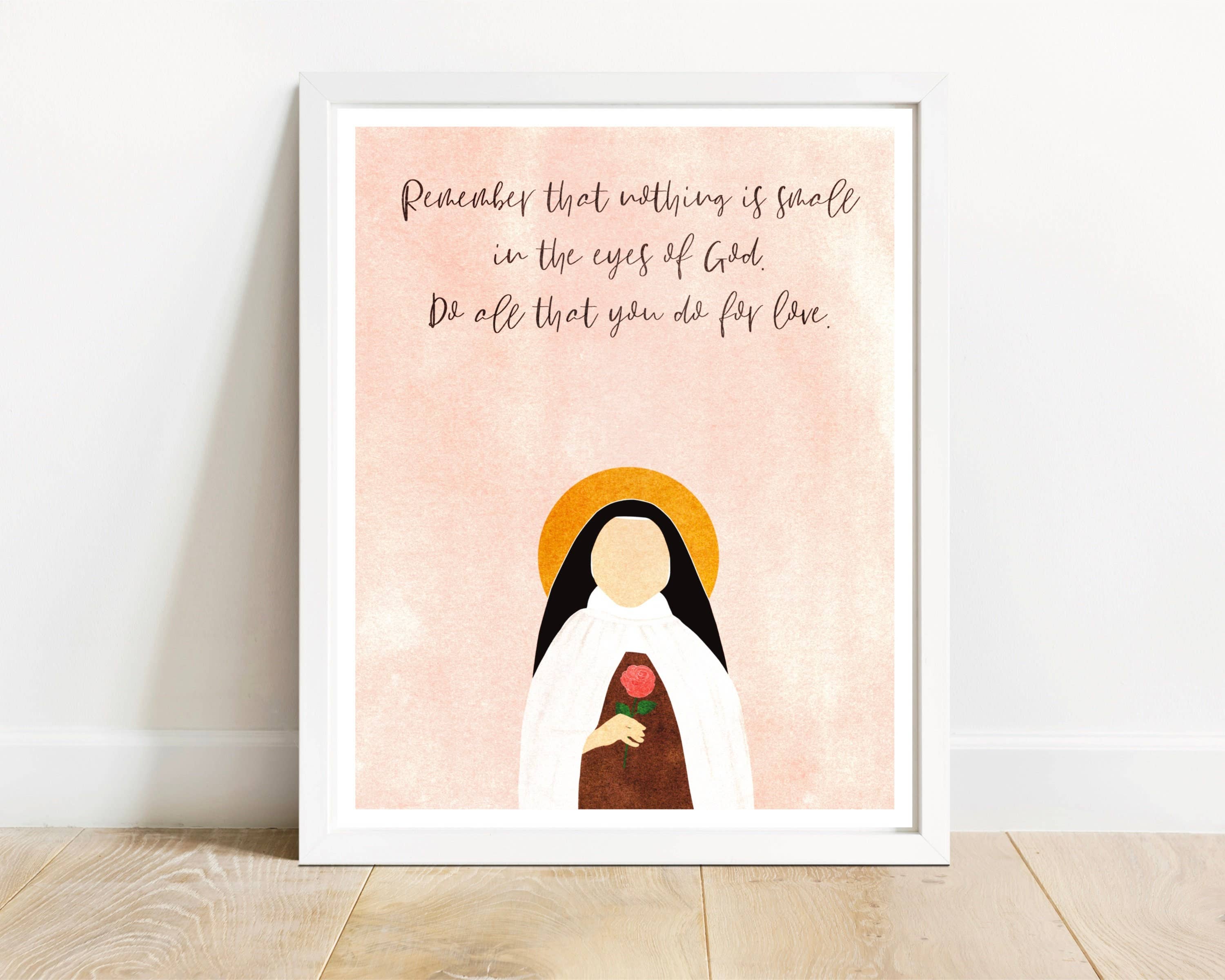 Small Things Print Co. - Wholesale Art Print - St. Therese of Lisieux Print, St. Therese of Lisieux Wall Art, 8 x 10, St. Therese of Lisieux Illustration6