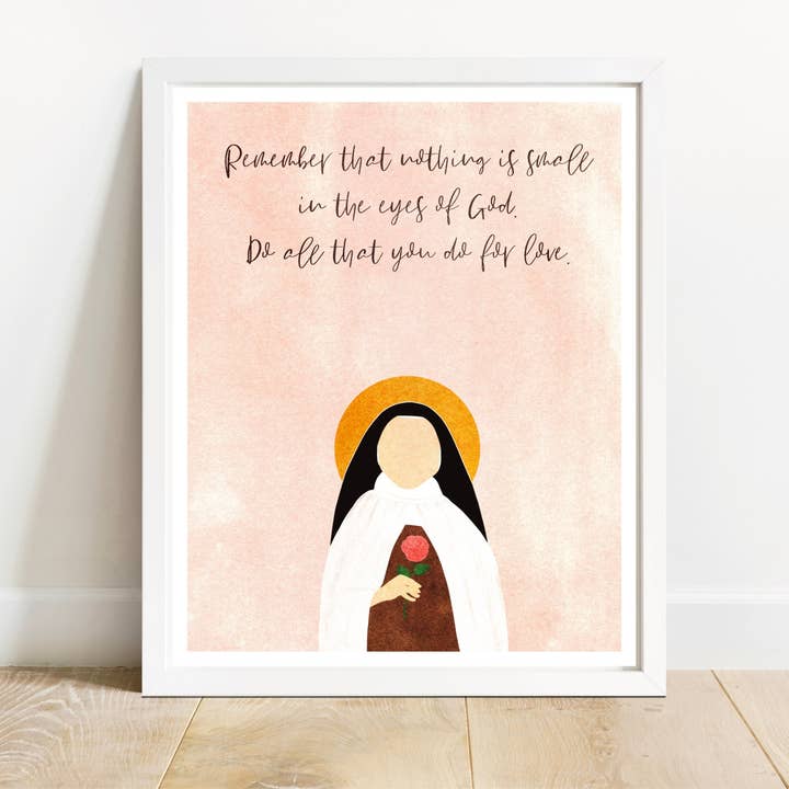 Small Things Print Co. - Wholesale Art Print - St. Therese of Lisieux Print, St. Therese of Lisieux Wall Art, 8 x 10, St. Therese of Lisieux Illustration6