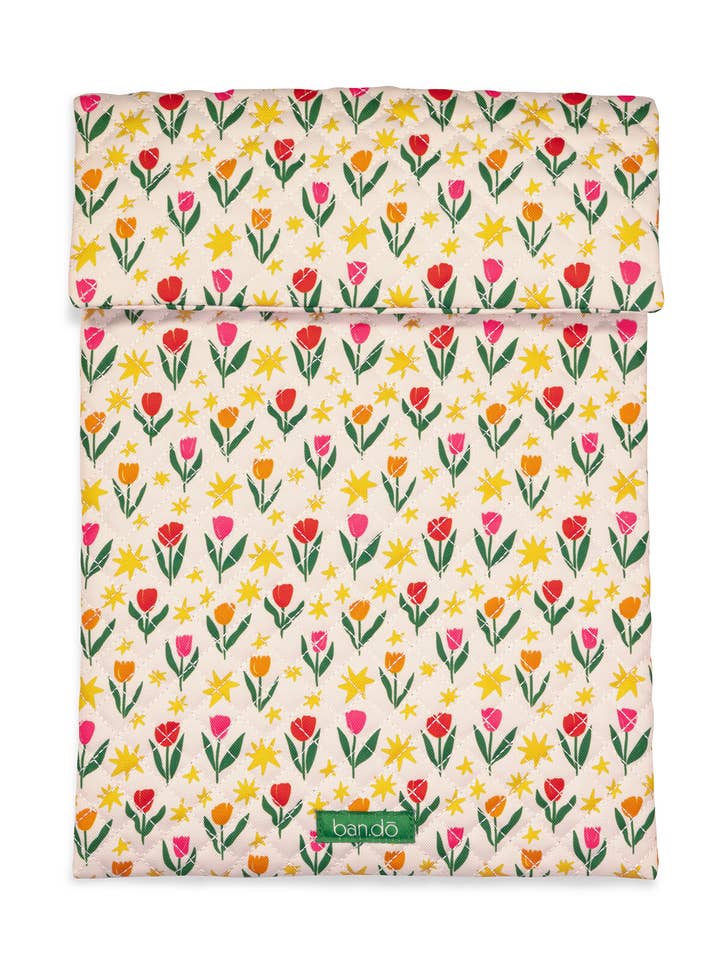 Go-Go Laptop Sleeve, Tulips on Ivory for wholesale by Ban.do