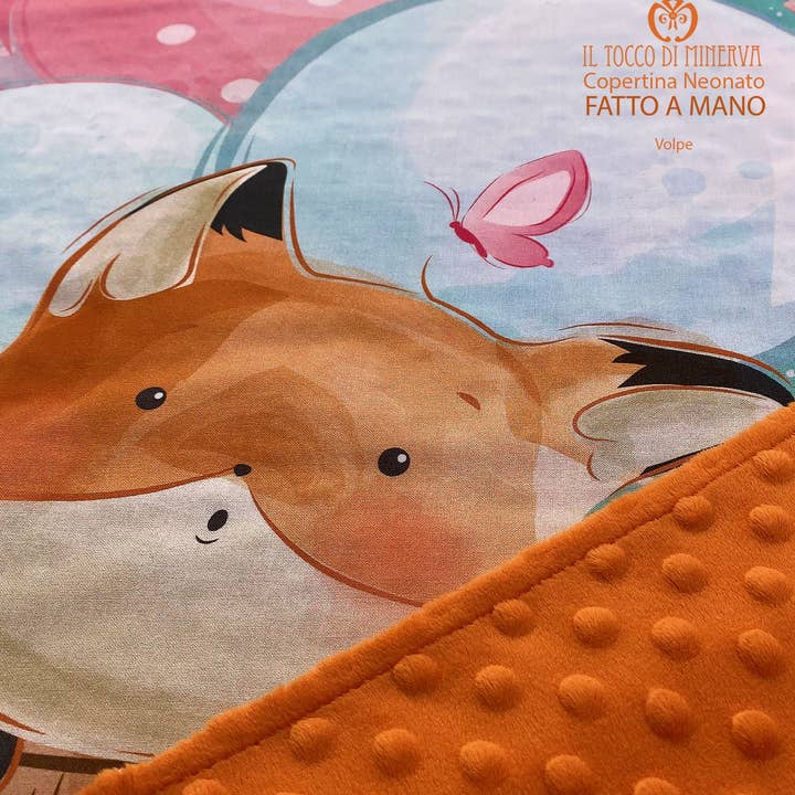 Handgjord Babyfilt i Fleece och Bomull Räv för wholesale av Il Tocco di Minerva