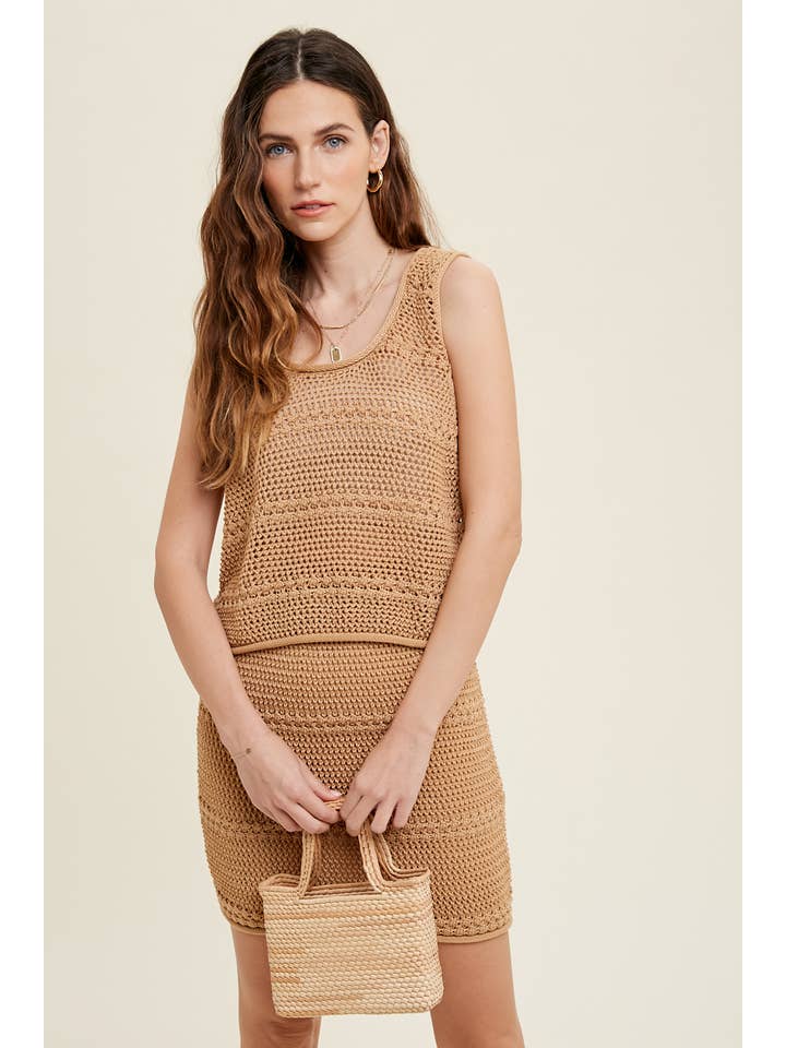 CARAMEL Contemporary Tank & Skirt Romper Ensemble WL22-7043 for wholesale on Faire