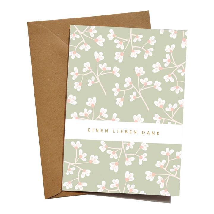 Carte de vœux « Thank you green » pour la vente par mimie & joe