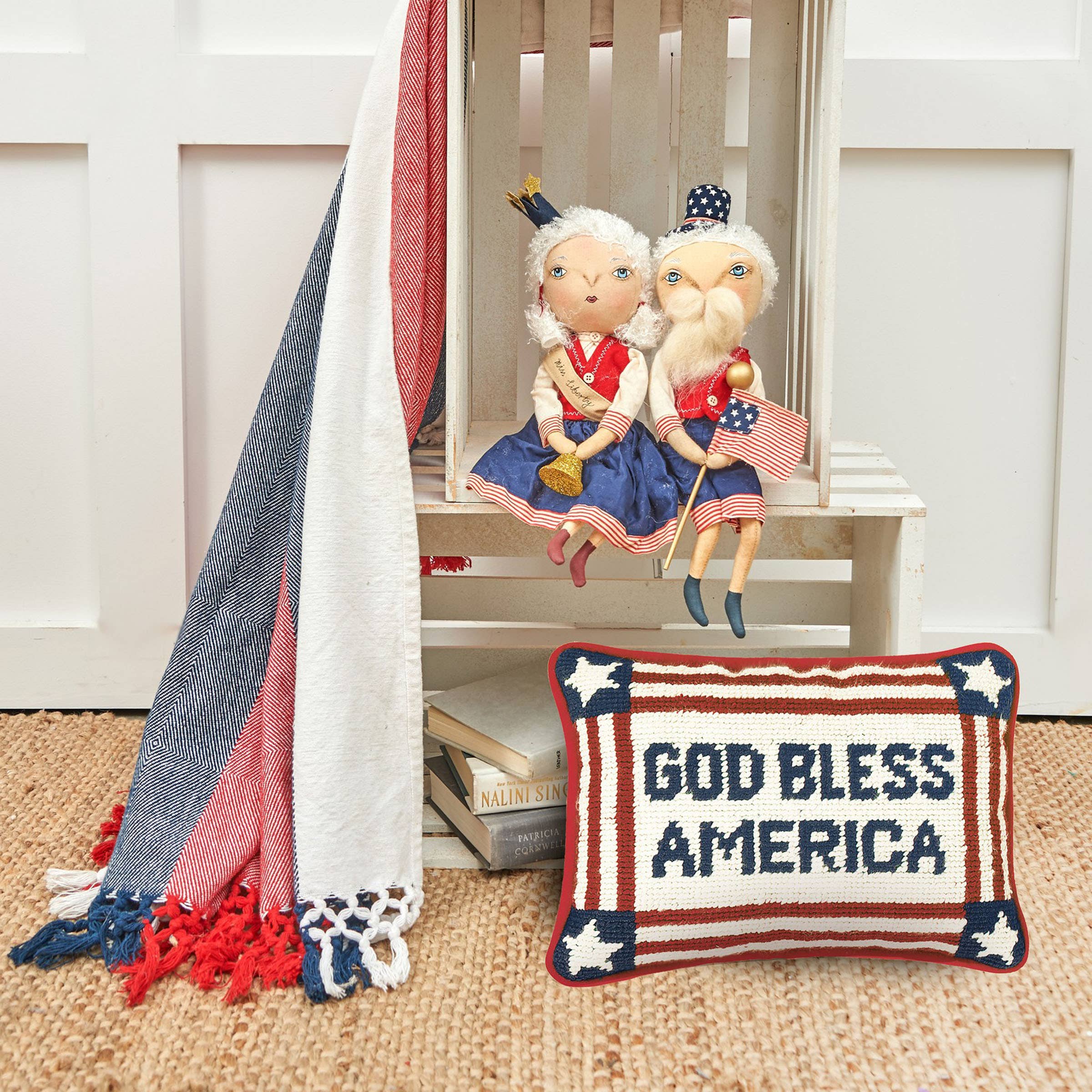 C&F Home - Wholesale Throw/Decorative Pillow - SALE Patriotic God Bless America 4th Of July Throw Pillow1