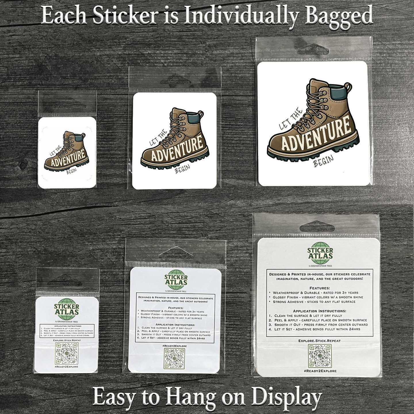 Sticker Atlas – Engroshandel Klistermærke – Lad Eventyret Begynde Klistermærke1