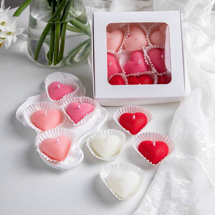 9 stk. Håndlavet Hjerteformet DIY Duftlys Sæt CM068 for engroshandel hos Candles Meta