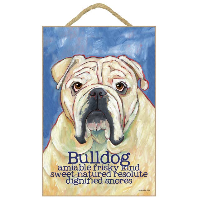 Bulldog 7" x 10" plaque / sign for wholesale by SJT Enterprises, Inc.
