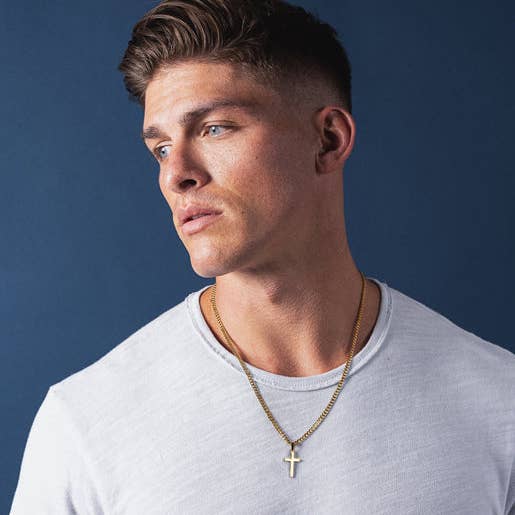 We Are All Smith - Wholesale Pendant/Charm Necklace - Gold Cross Necklace for Men on Cuban Chain1