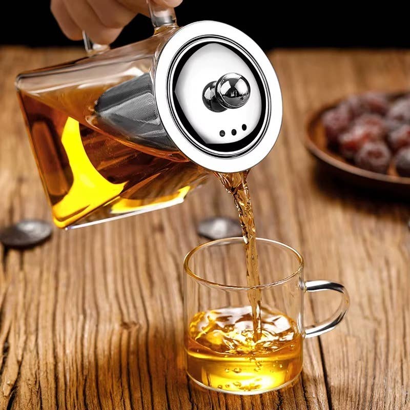 VIGOR - Venta al por mayor Teteras - Tetera de Vidrio de Borosilicato Segura para Estufa para Té en Flor y Suelto7