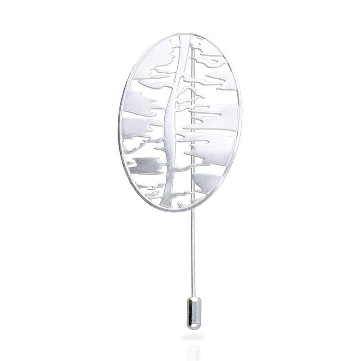 Abedul Silver Plated Brooch for wholesale by RAS