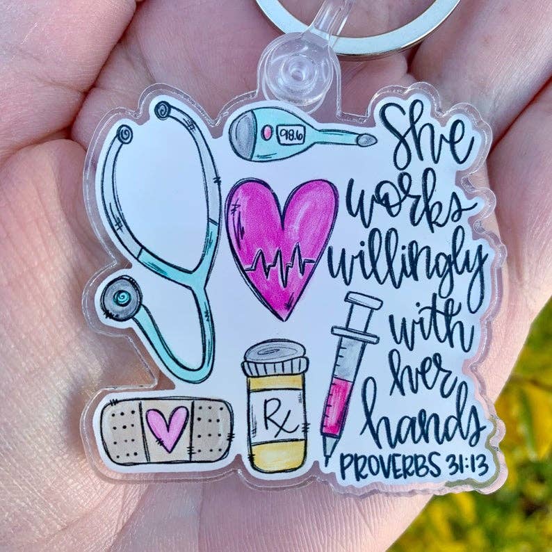 Painted Skies - Wholesale Keychain - Women's - Nurse Proverbs Acrylic Keychain1