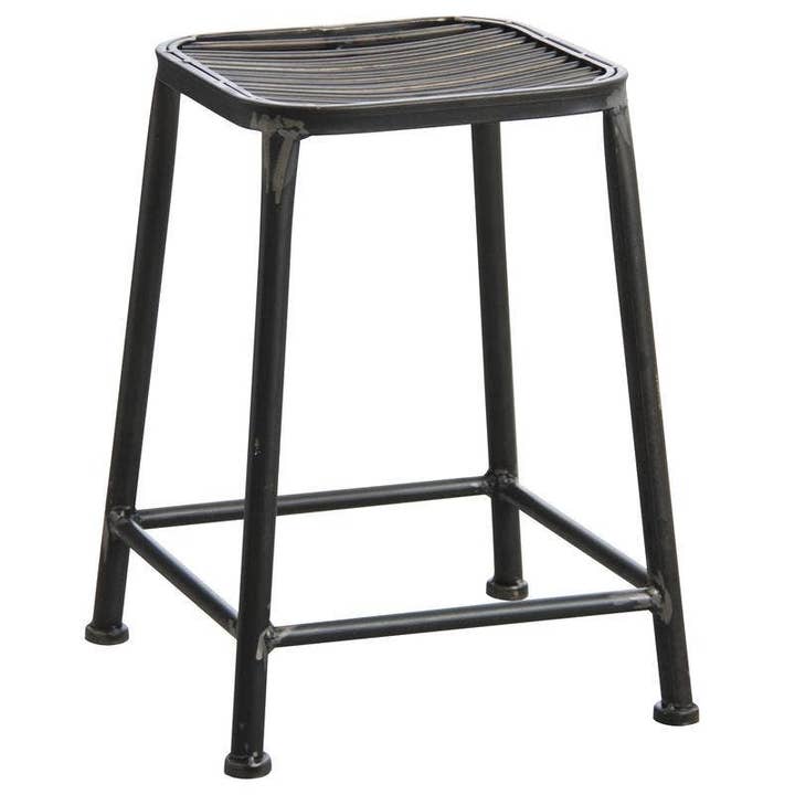 Aubry Gaspard - Wholesale Stool - Antique gray metal square stool