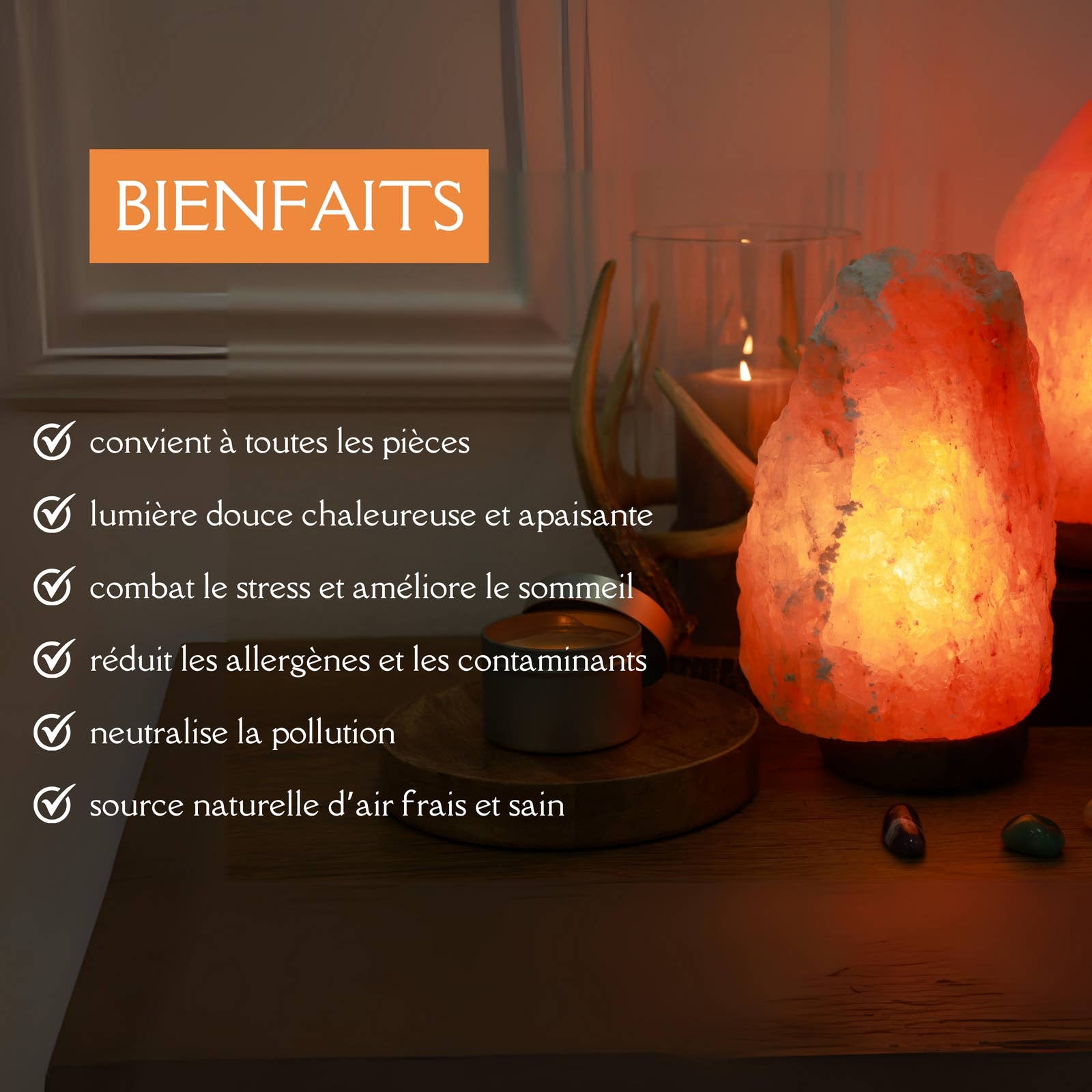Zen'Arôme - Wholesale Salt Lamp - Himalayan Salt Lamp with USB Plug and LED Lighting2