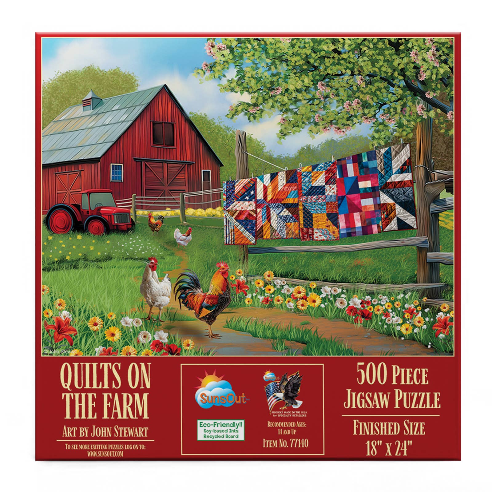 SunsOut - Wholesale Puzzle - Adult - 1287 Quilts on the Farm 500 pc Puzzle1