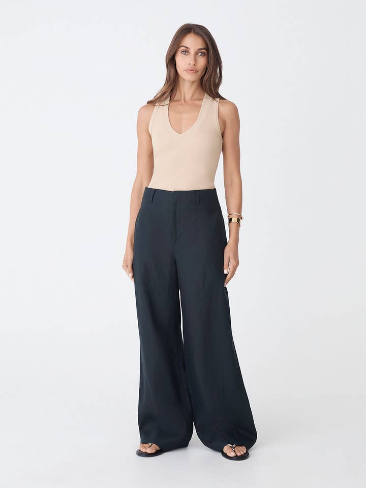 Forcast Women's Ivy Linen Wide Leg Pants for wholesale by Forcast