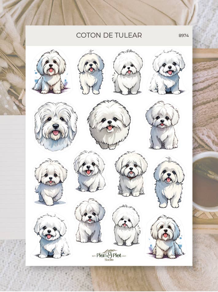 Coton de tulear | Stickers for wholesale by Plan & Plot Studio
