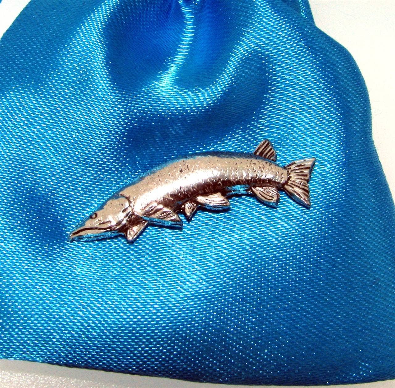 Pageant Pewter – wholesale Lapel pin/button – Pike Fish Pewter Pin Badge0