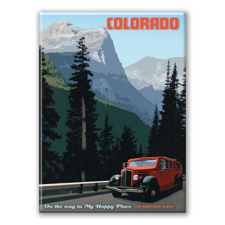 Trail Ridge Road CO Metal Magnet for wholesale by Tourist Courts