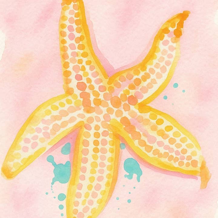 Yellow Starfish Print for wholesale by Gypsea Beach Club